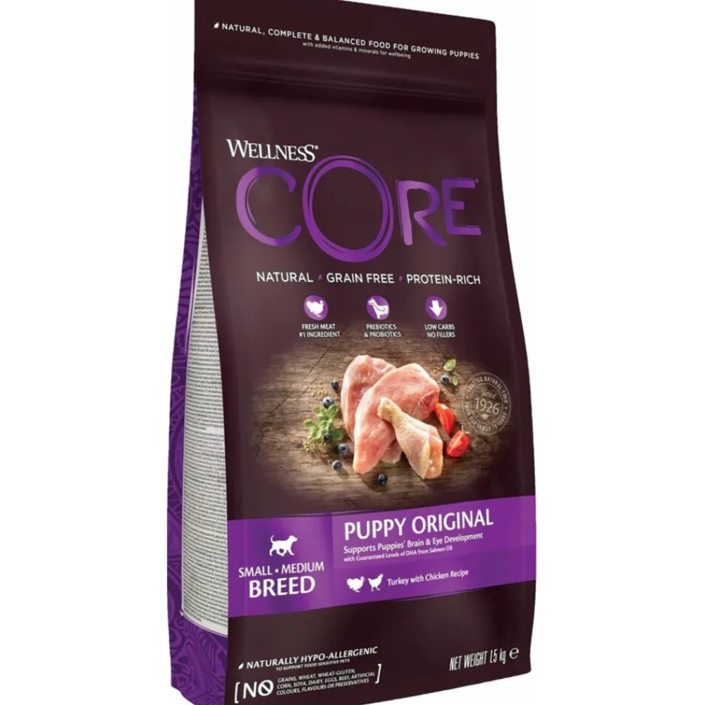 Hondenvoer Puppy Kalkoen - Kip 1,5 kg^Wellness Core Online