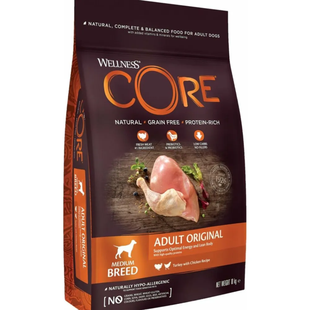 Hondenvoer<Wellness Core Hondenvoer Original Kalkoen - Kip 10 kg