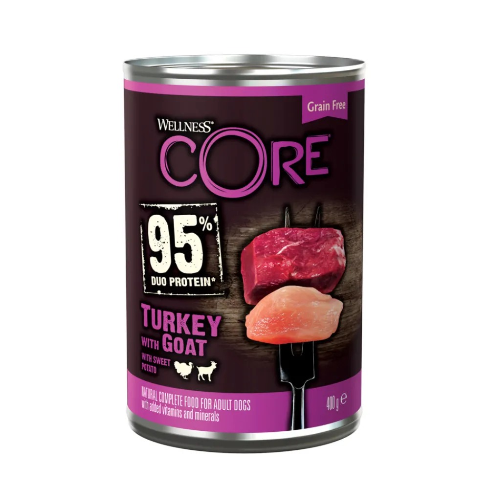 Hondenvoer<Wellness Core Hondenvoer Blik Kalkoen - Geit - Zoete Aardappel 400 gr