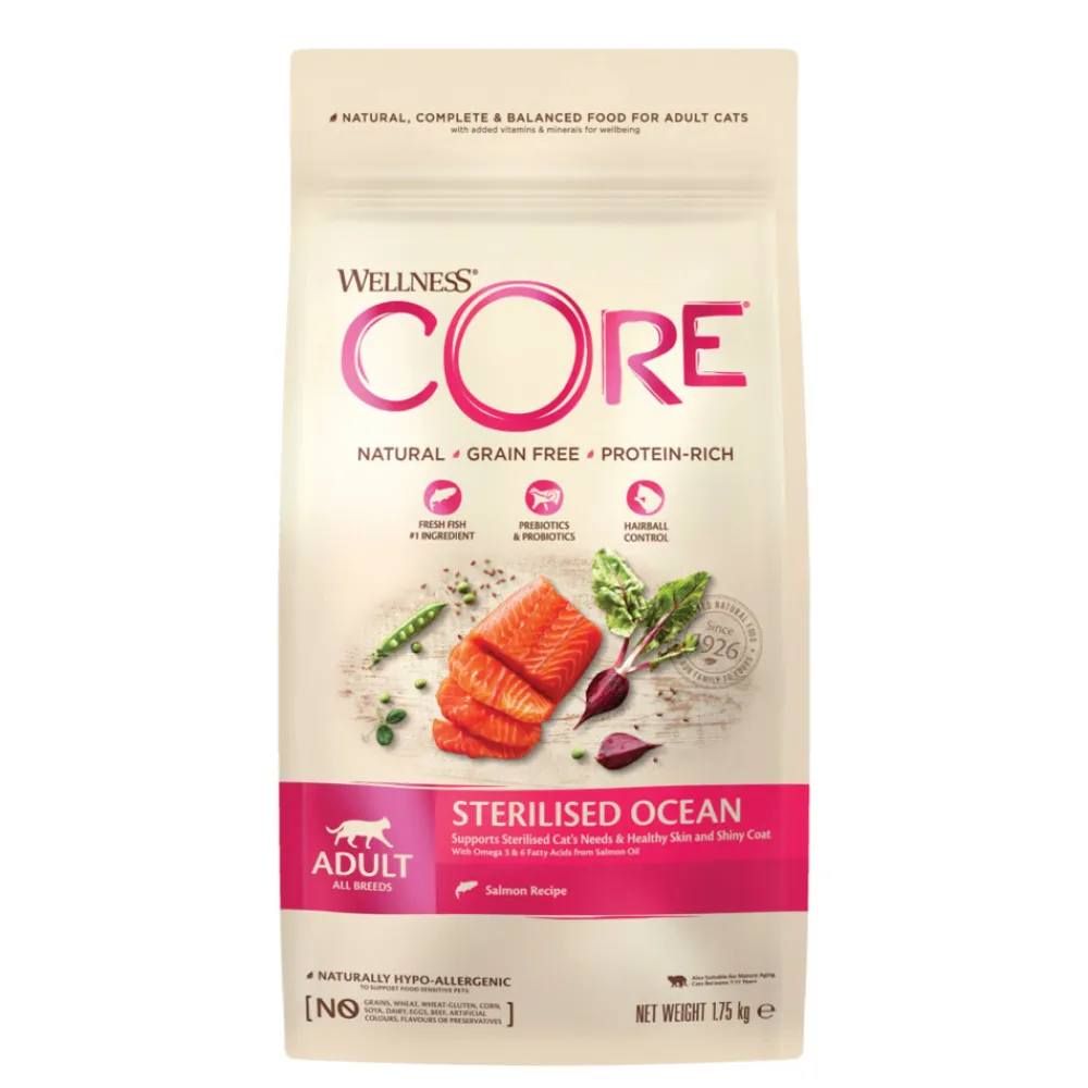 Kattenvoer<Wellness Core Kattenvoer Sterilised Zalm 1,75 kg