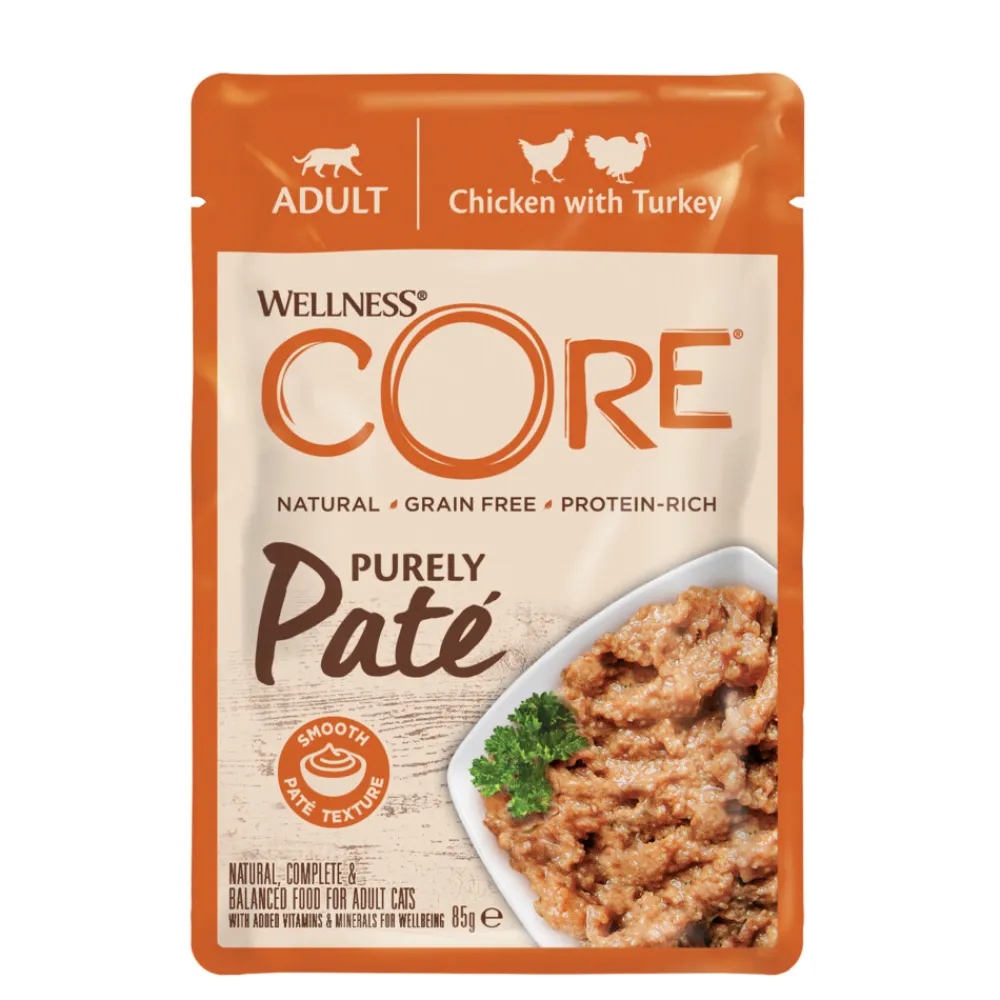 Kattenvoer<Wellness Core Purelypate Chicken & Turkey 85 gr