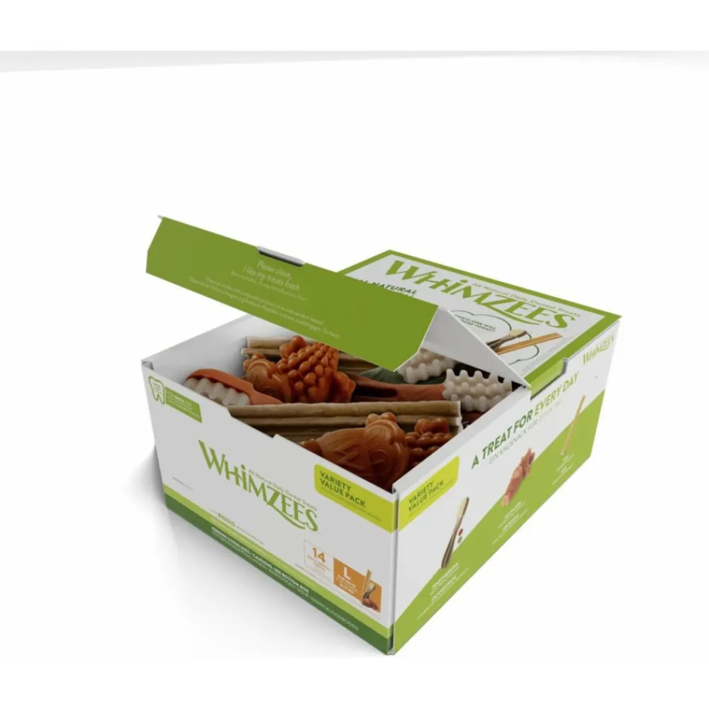 Snacks<Whimzees Variety Voordeelverpakking Large 14 stuks