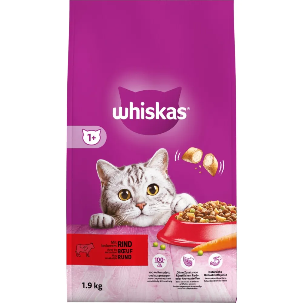 1+ Adult Katten Droogvoer Rund 1,9 kg^Whiskas