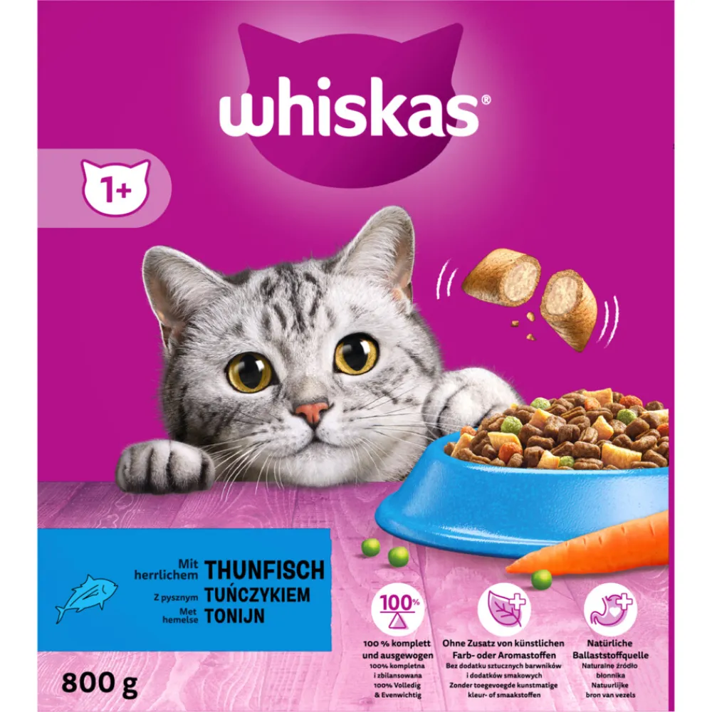 1+ Adult Katten Droogvoer Tonijn 800 gr^Whiskas Hot