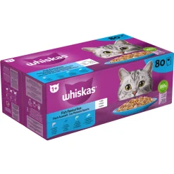 New Adult 1+ Kattenvoer Nat Maaltijdzakjes Multipack Vis Selectie in Gelei 80x85 gr Kattenvoer