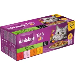 New Adult 1+ Saus Selectie Van De Chef Maaltijdzakjes Kattenvoer Nat Multipack 60 x 85 gr Kattenvoer