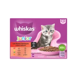 Kattenvoer<Whiskas Junior Multipack Classic Selectie in Saus 12 x 85 gr