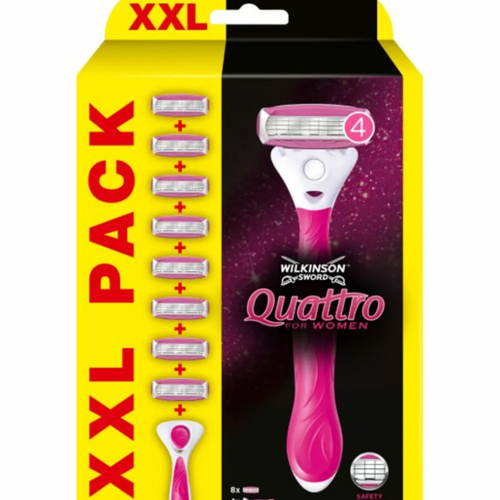 Discount Quattro for Women Scheermes XXL Voordeelverpakking 8 stuks Heren Scheren & Ontharen