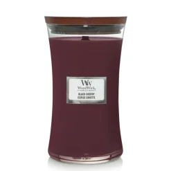 Kaarsen|Geurkaarsen<WoodWick Geurkaars Large Black Cherry 611 gr