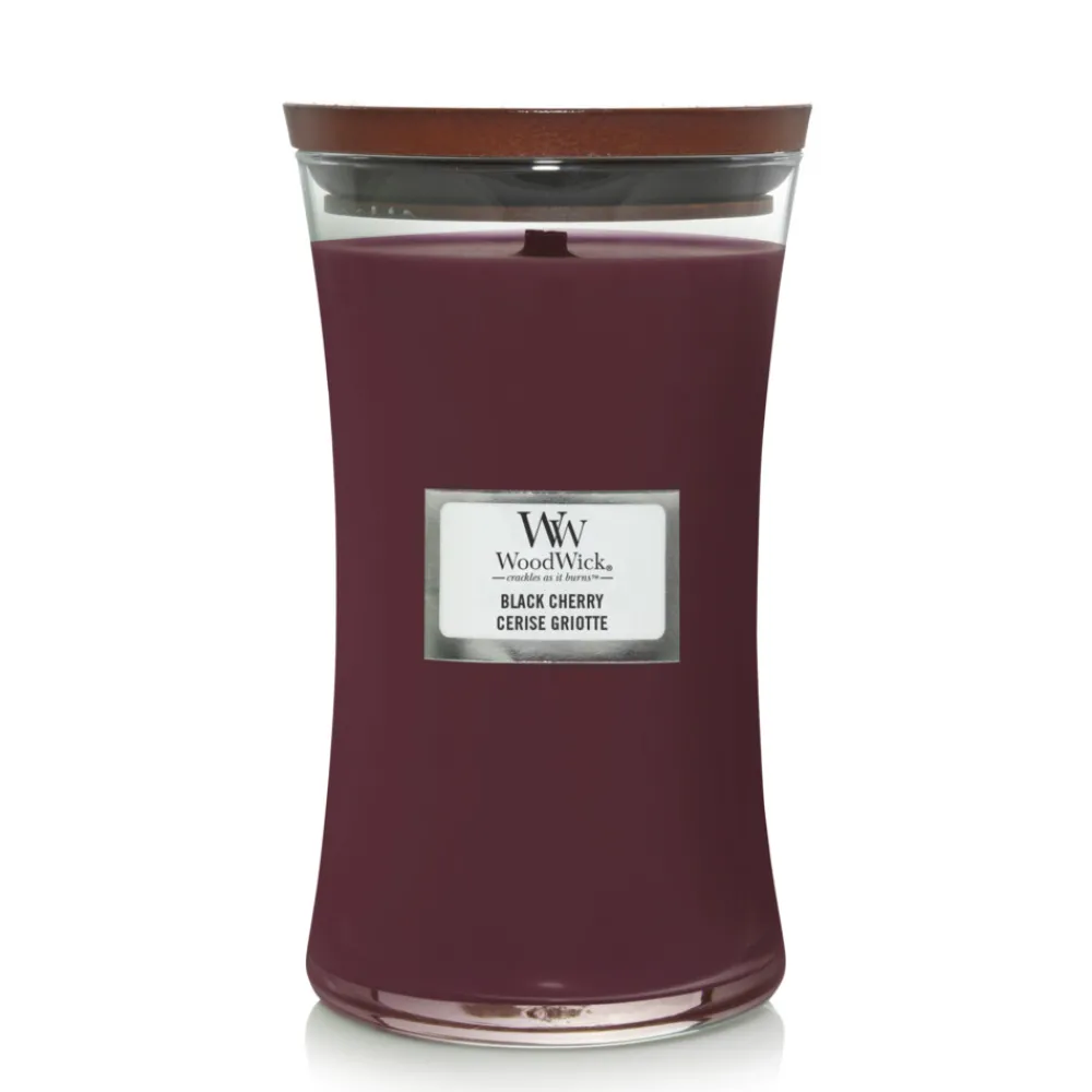 Kaarsen|Geurkaarsen<WoodWick Geurkaars Large Black Cherry 611 gr