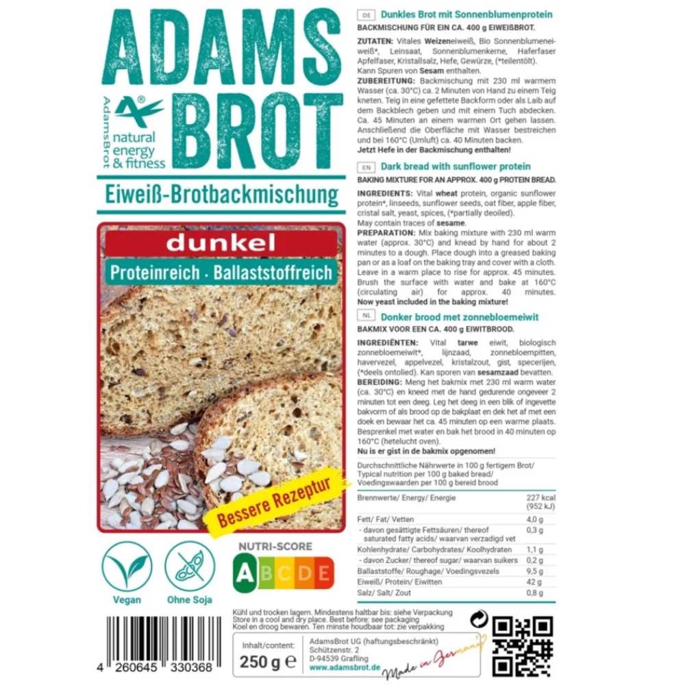 Bakken<Adams 3x Brot Broodmix Donker 250 gr