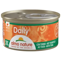 Kattenvoer<Almo Nature 24x Daily Menu Mousse Kattenvoer Nat Tonijn 85 gr