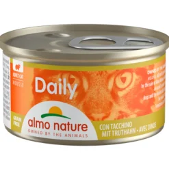 Kattenvoer<Almo Nature 24x Daily Menu Mousse Kattenvoer Nat Kalkoen 85 gr