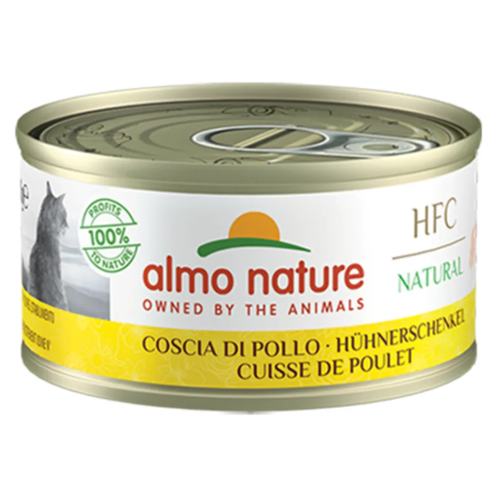 24x HFC Natural Kattenvoer Nat Blikje Kippenboutvlees 70 gr^Almo Nature Clearance