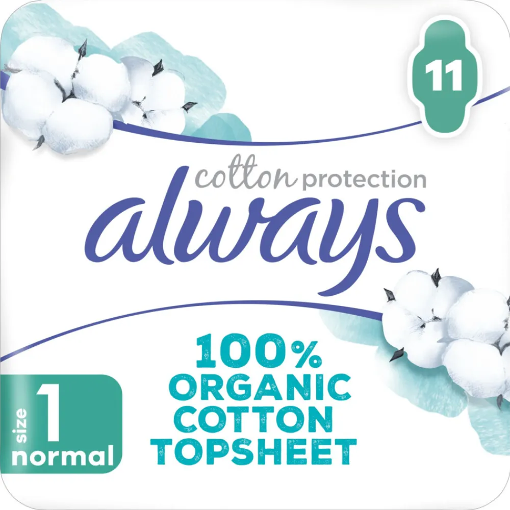10x Maandverband Bio Cotton Protection Ultra Normal met Vleugels 11 stuks Intiemhygiëne