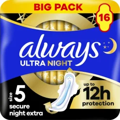 Intiemhygiëne<Always 8x Maandverband Ultra Secure Night Extra 16 stuks