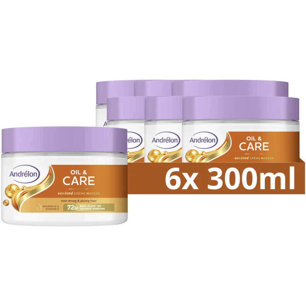 6x Crème Haarmasker Oil & Care 300 ml^Andrélon Discount