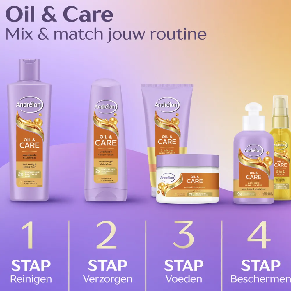6x Crème Haarmasker Oil & Care 300 ml^Andrélon Discount