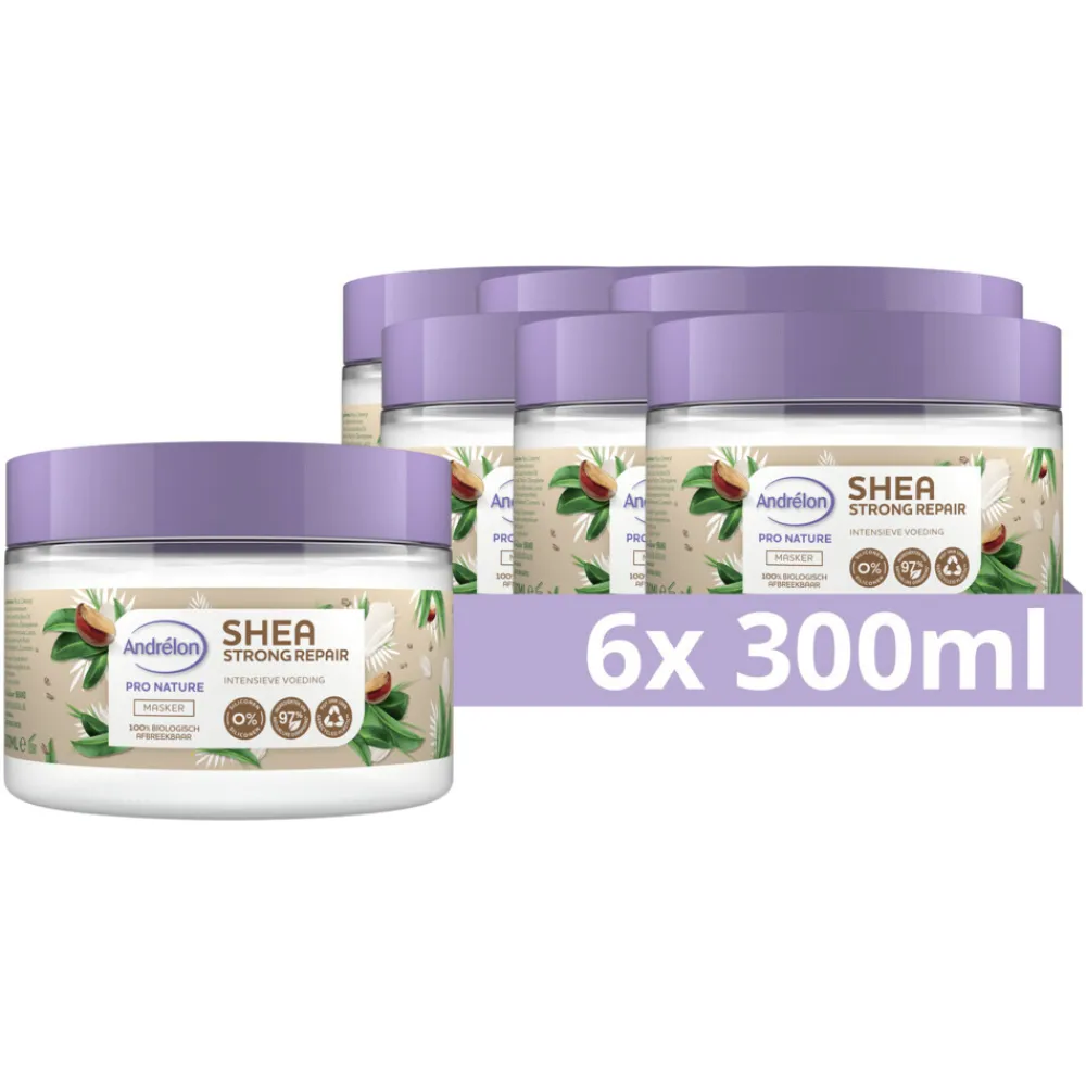 6x Haarmasker Shea Strong Repair 300 ml^Andrélon
