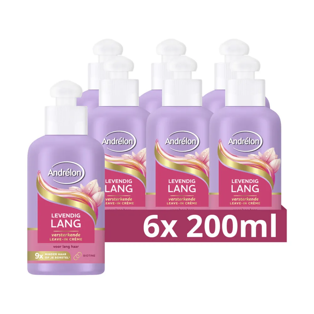 Haarmasker<Andrélon 6x Leave-In Creme Levendig Lang 200 ml