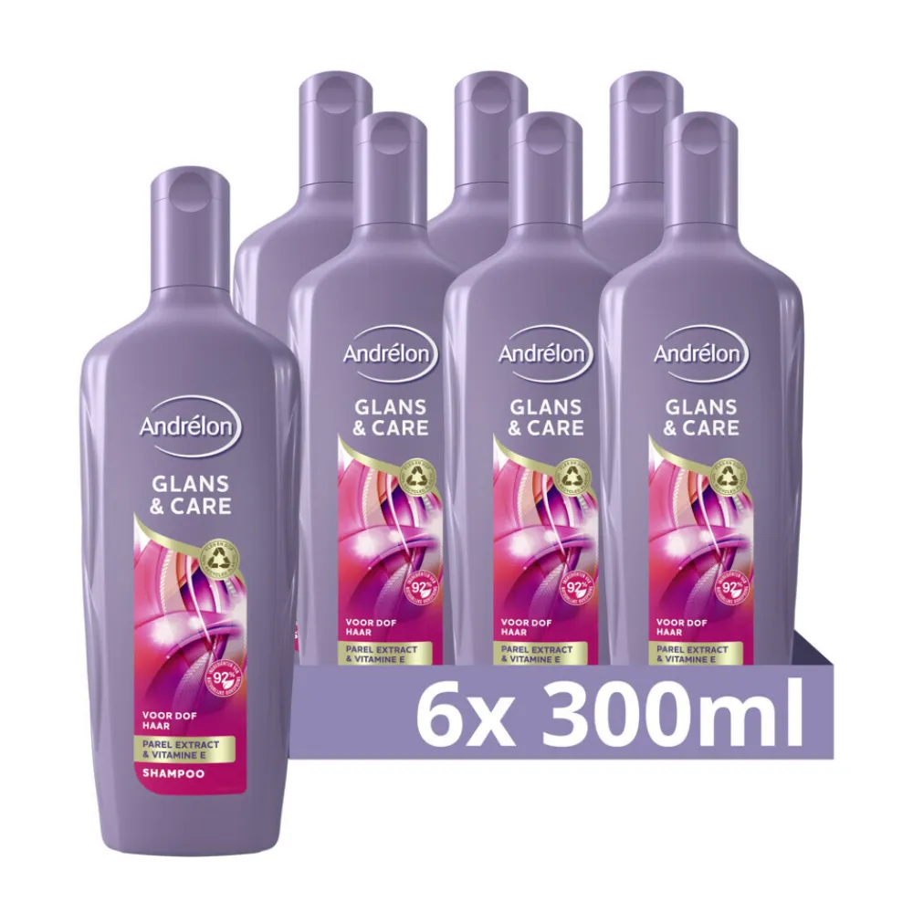 6x Shampoo Glans & Care 300 ml^Andrélon Clearance