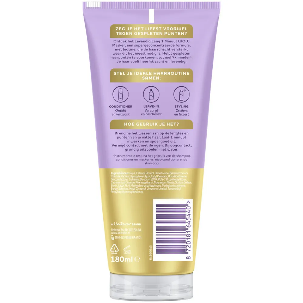 6x WOW Masker Levendig Lang 180 ml^Andrélon Hot