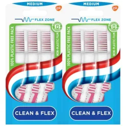2x Tandenborstel Clean & Flex Hard 3 stuks^Aquafresh Online