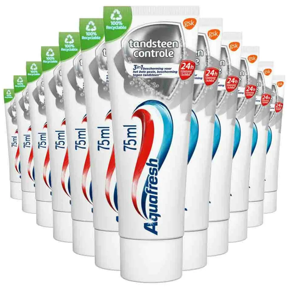 12x Tandpasta Tandsteen Controle Frisse Adem 75 ml^Aquafresh