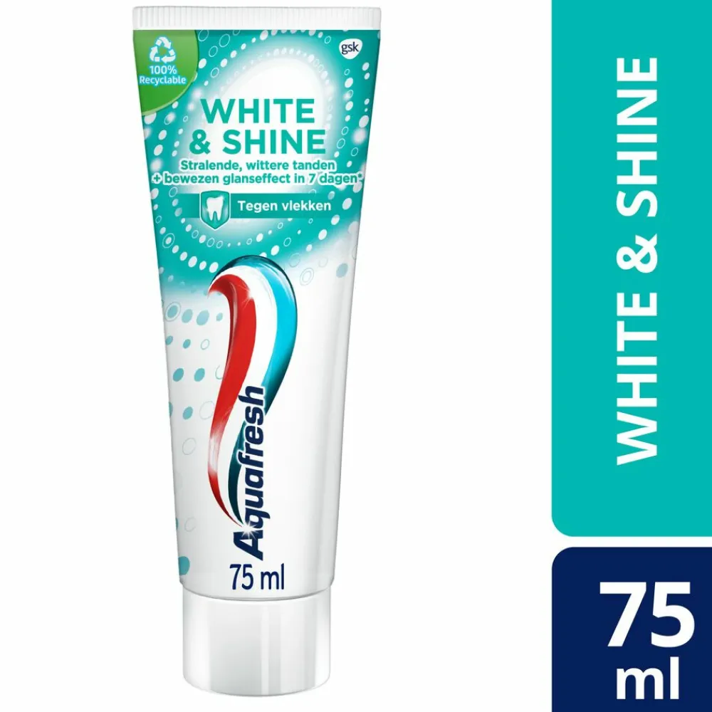 12x Tandpasta White & Shine 75 ml^Aquafresh Hot