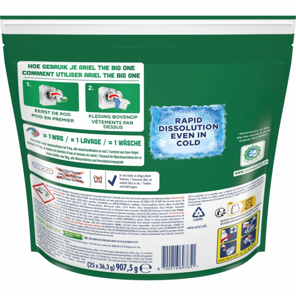 Discount 3x 3in1 Wasmiddel Pods The Big One Color 25 stuks Wasmiddel