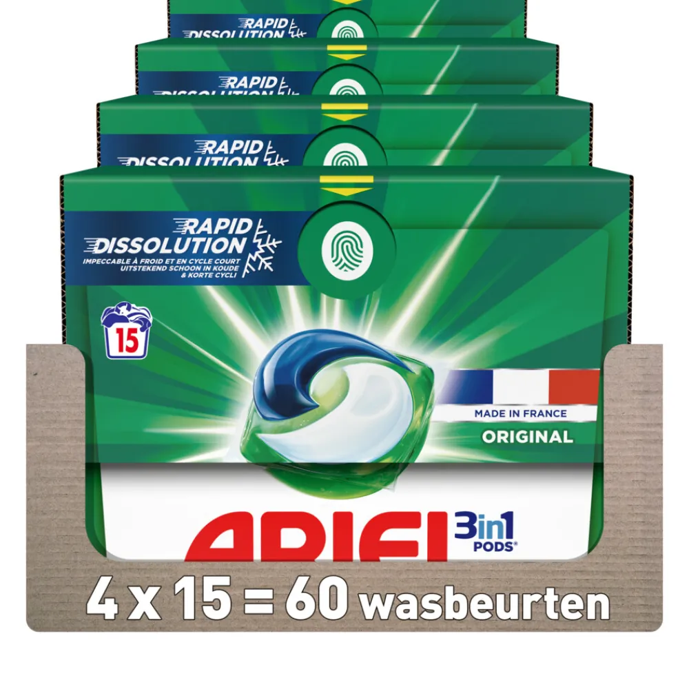 Sale 4x 3in1 Wasmiddel Pods Original 15 stuks Wasmiddel