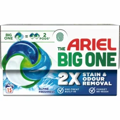 4x 3in1 Wasmiddel Pods The Big One Alpine 15 stuks^Ariel Best