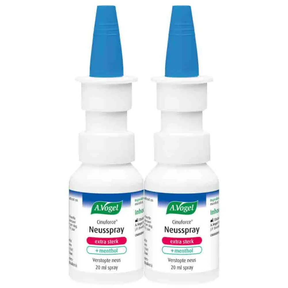 Luchtwegen & Keel<A.Vogel 2x Cinuforce Neusspray Extra Sterk + Menthol 20 ml