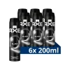 6x Deodorant Bodyspray Black 200 ml Deodorant
