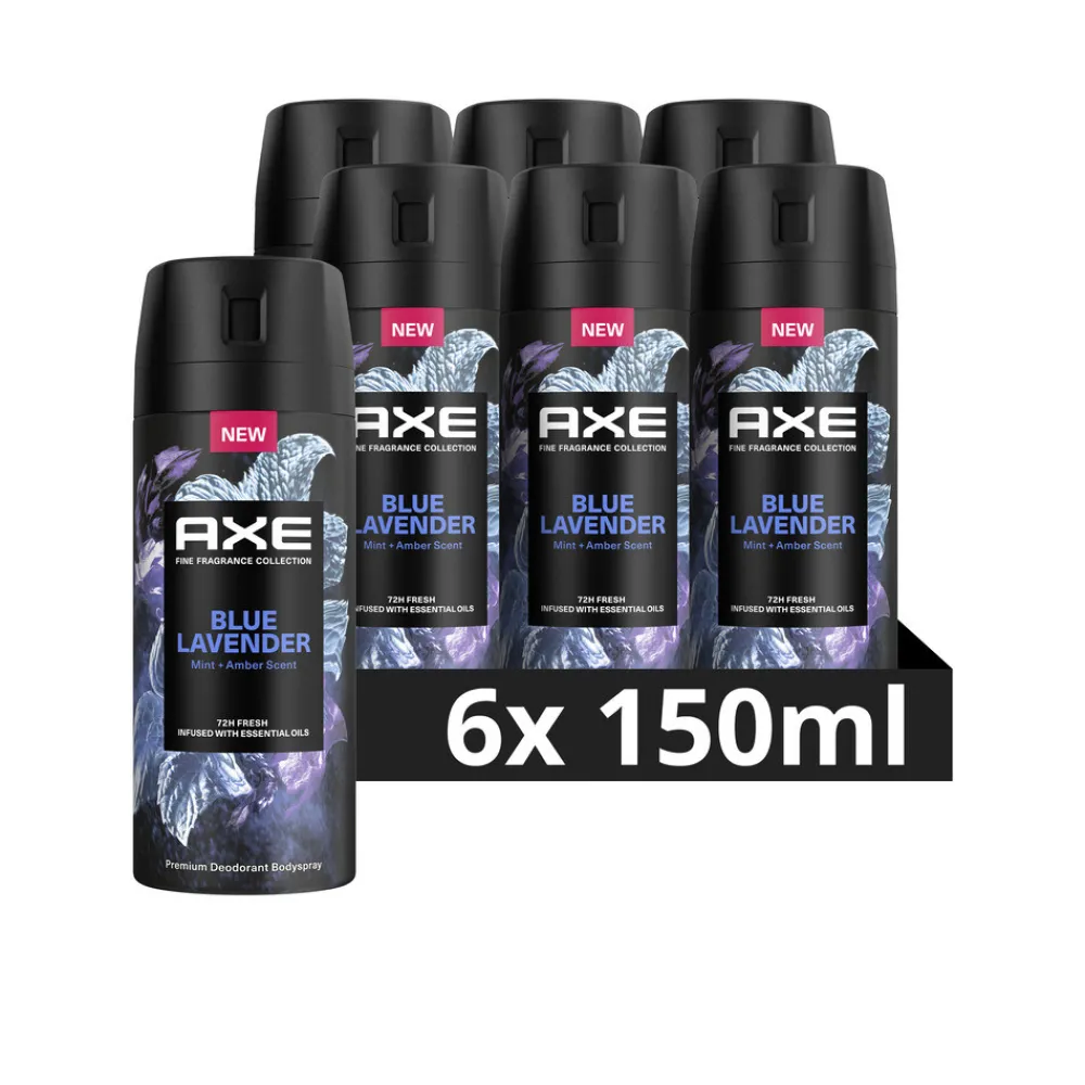 6x Deodorant Bodyspray Blue Lavender 150 ml^Axe Clearance