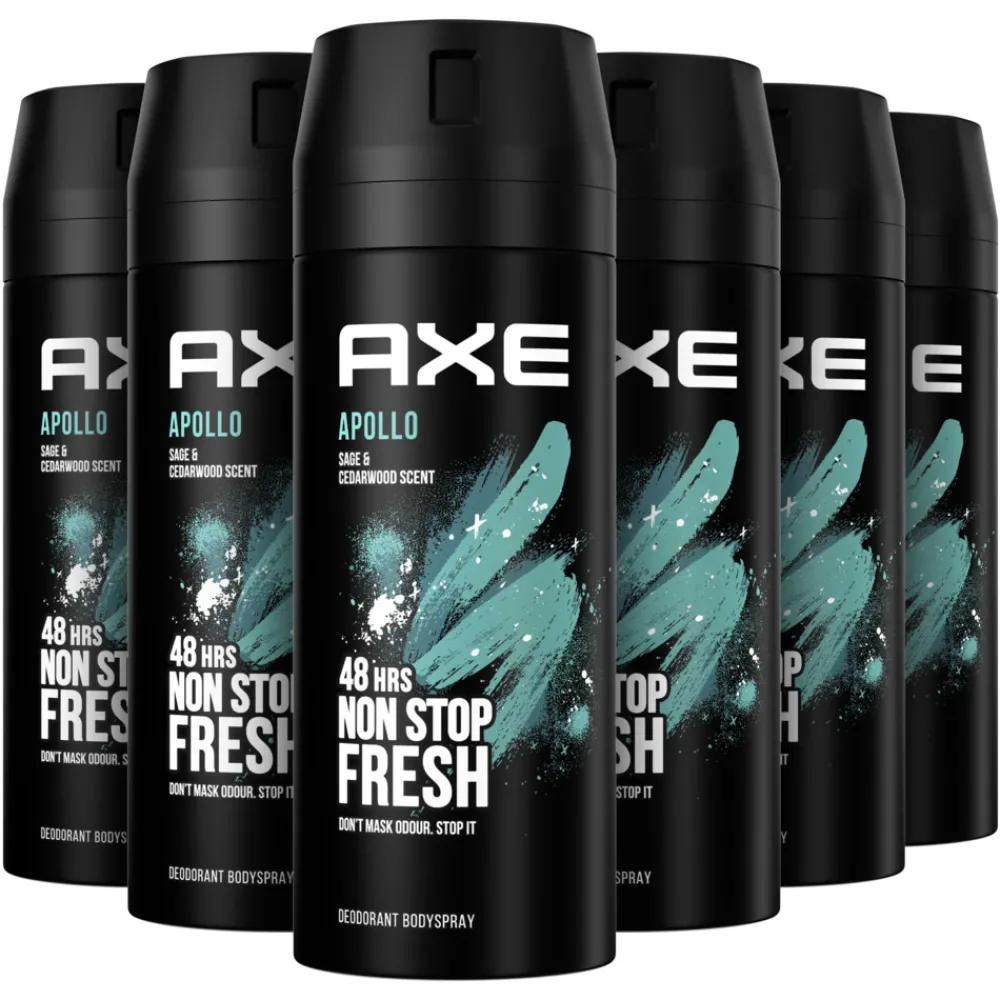 6x Deodorant Bodyspray Apollo 150 ml^Axe New