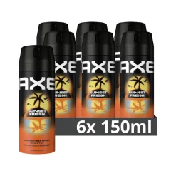 Clearance 6x Deodorant Bodyspray Sunset Fresh 150 ml Deodorant