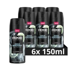 6x Deodorant Bodyspray Aqua Bergamot 150 ml^Axe Hot