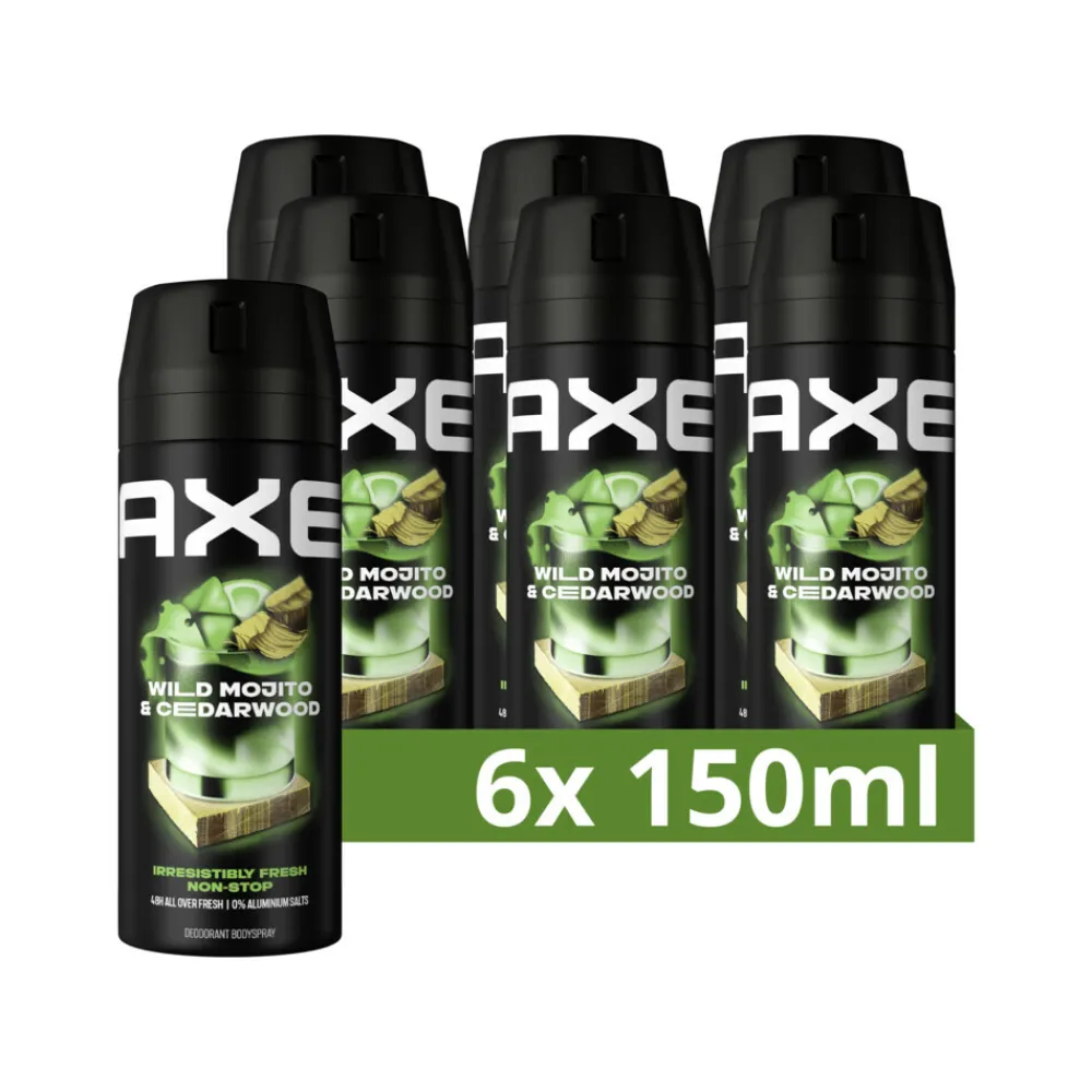 Sale 6x Deodorant Bodyspray Green Mojito + Cedarwood 150 ml Deodorant