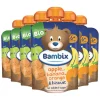 Baby & Peutervoeding<Bambix 6x Knijpzakje Appel, Banaan, Sinaasappel&Koekjes Bio 6M+ 100 gr