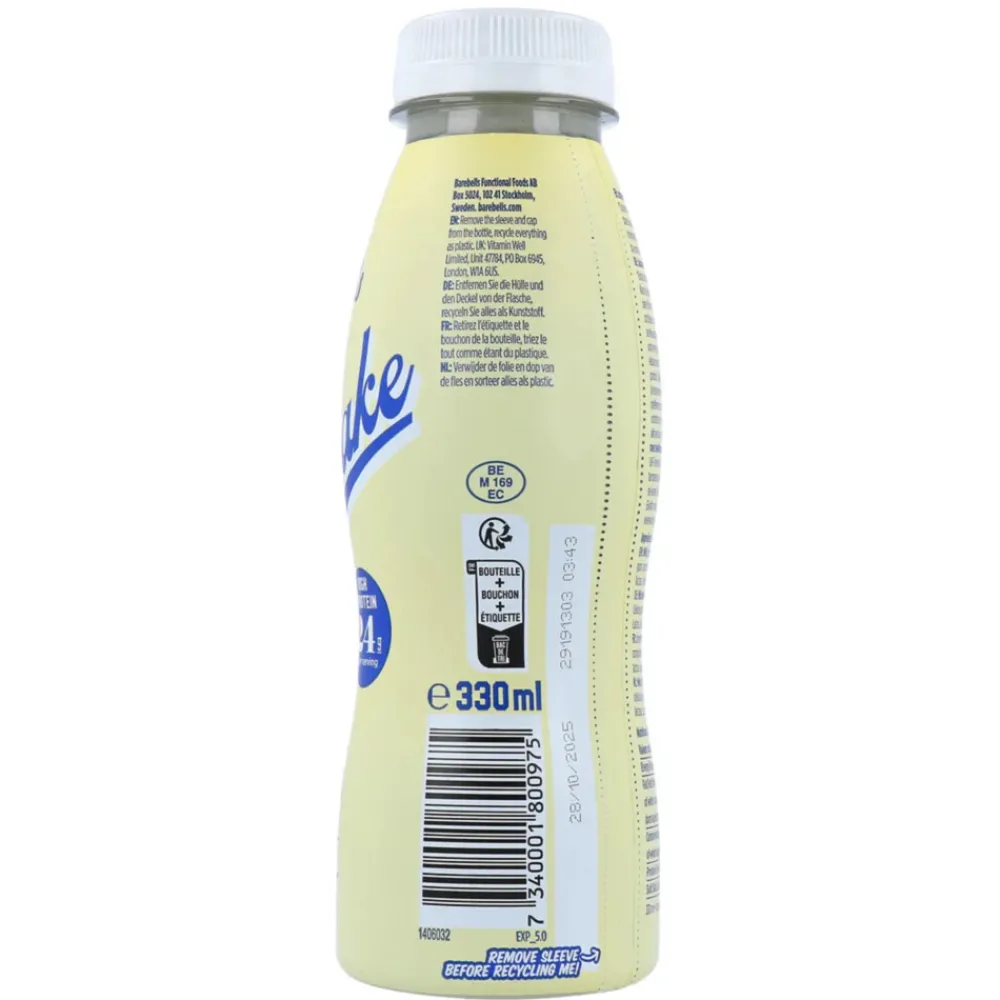 Sportvoeding & Drank<Barebells 8x Milkshake Vanilla 330 ml