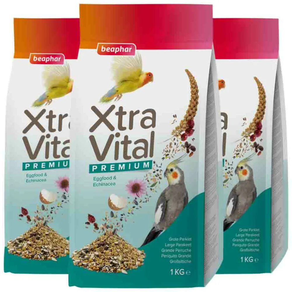 Clearance 3x XtraVital Grote Parkiet 1 kg Droogvoer & Zaden