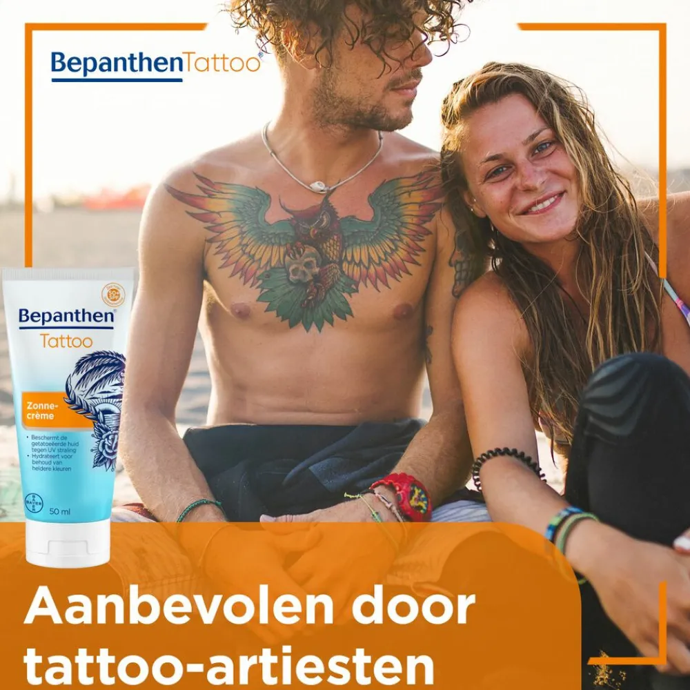 Zonbescherming<Bepanthen 2x Tattoo Zonnecrème 50 ml