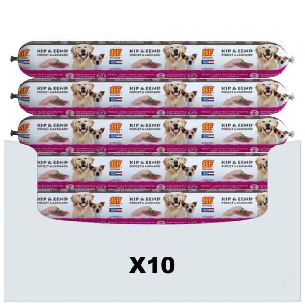 10x Vleesvoeding Eend - Kip 800 gr^BF Petfood Hot