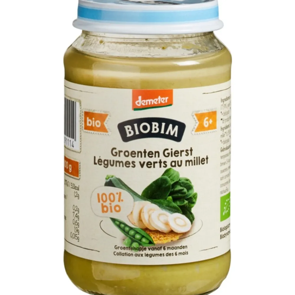 Baby & Peutervoeding<Biobim 6x Groentehapje 6+ mnd Groenten & Gierst 190 gr