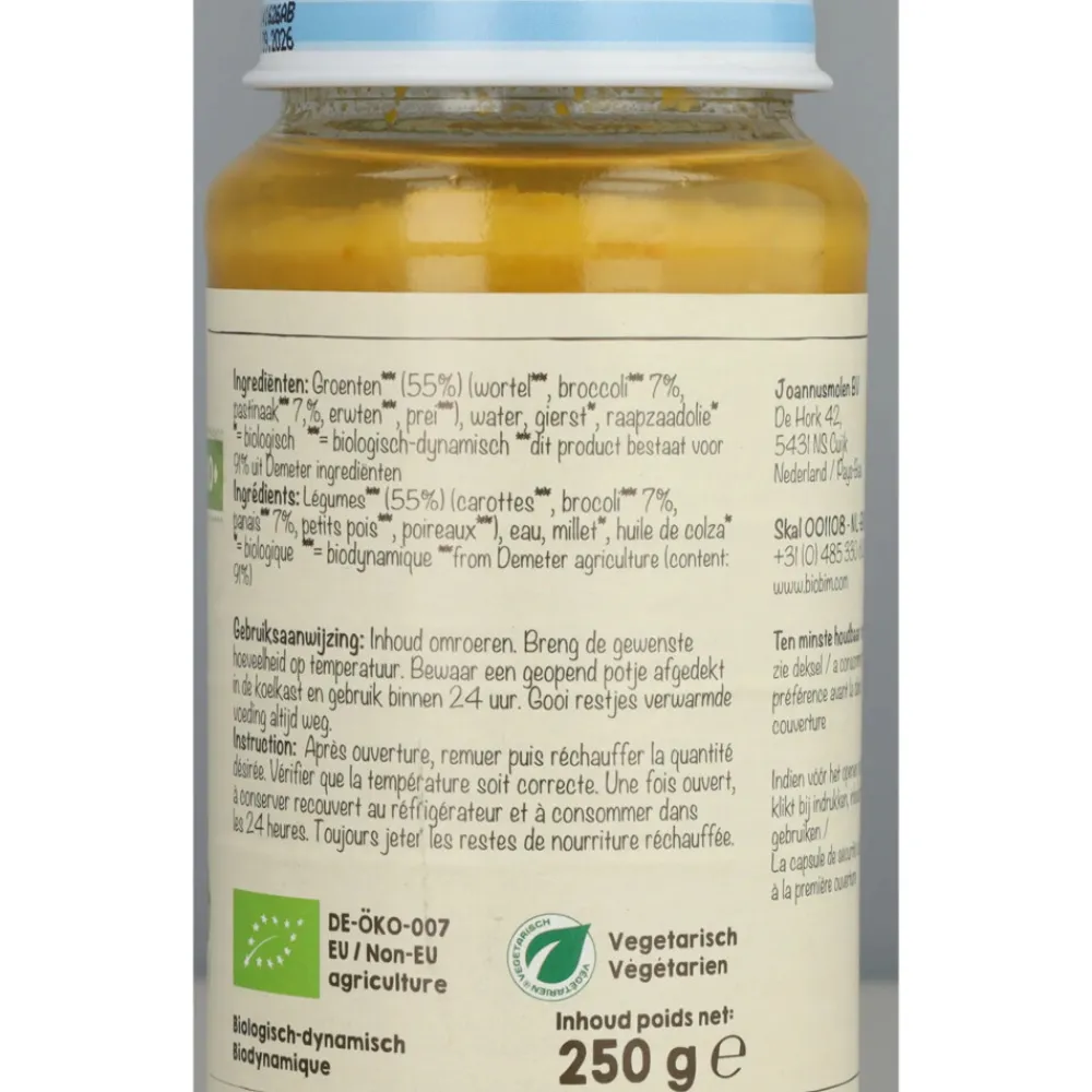Baby & Peutervoeding<Biobim 6x Maaltijd 10+ mnd Groenten & Pastinaak 250 gr