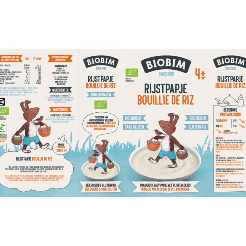 Baby & Peutervoeding<Biobim 6x Papje 4+ mnd Rijstpapje 200 gr