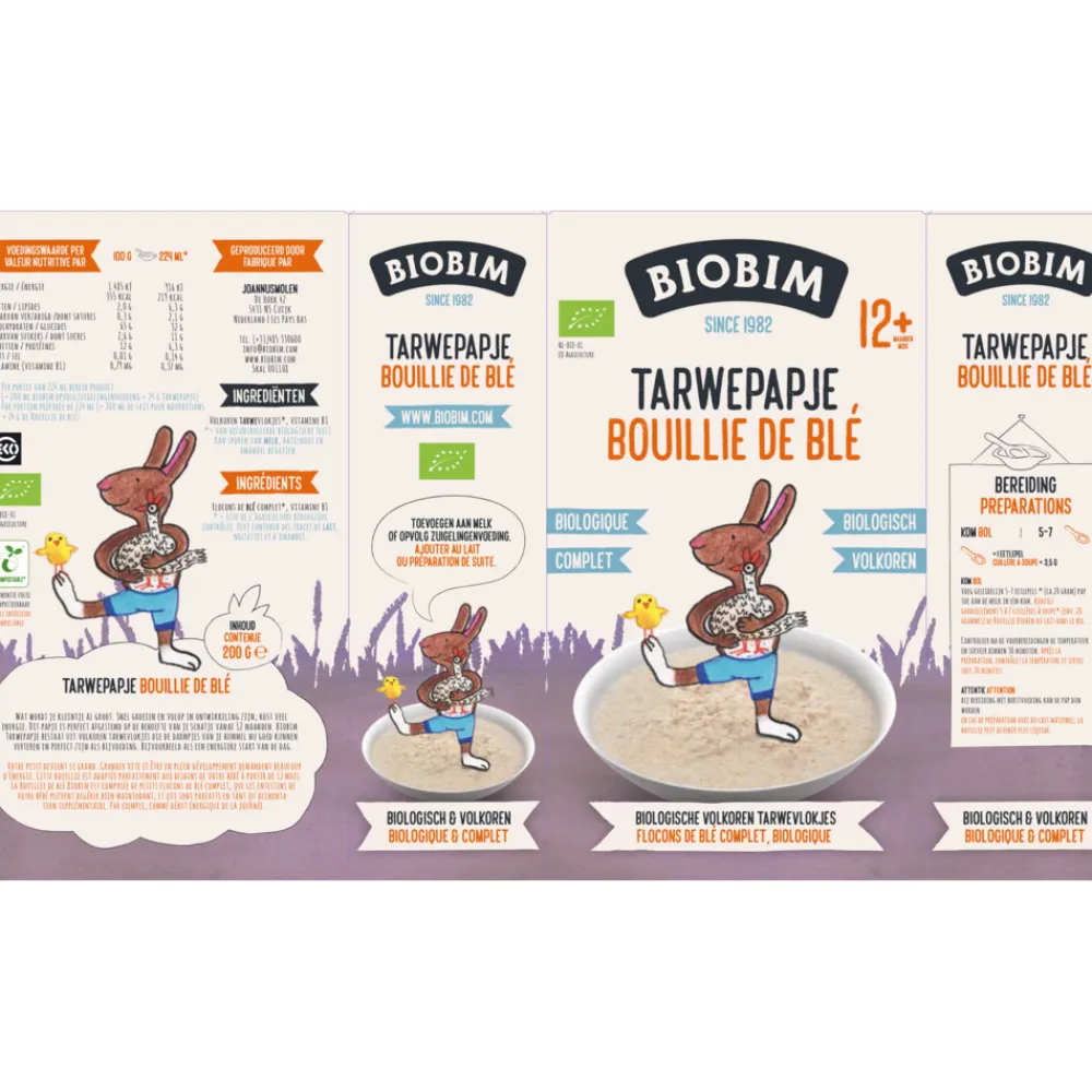 Baby & Peutervoeding<Biobim 6x Papje 12+ mnd Tarwe 200 gr
