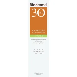 Zonbescherming<Biodermal 2x Zonnefluïde Gezicht Matterend SPF 30 40 ml