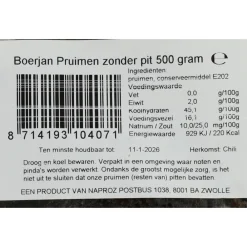 Superfoods<Boerjan 6x Pruimen Zonder Pit 500 gr